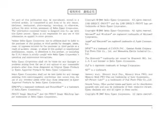 EPSON爱普生PictureMate 100 操作手册